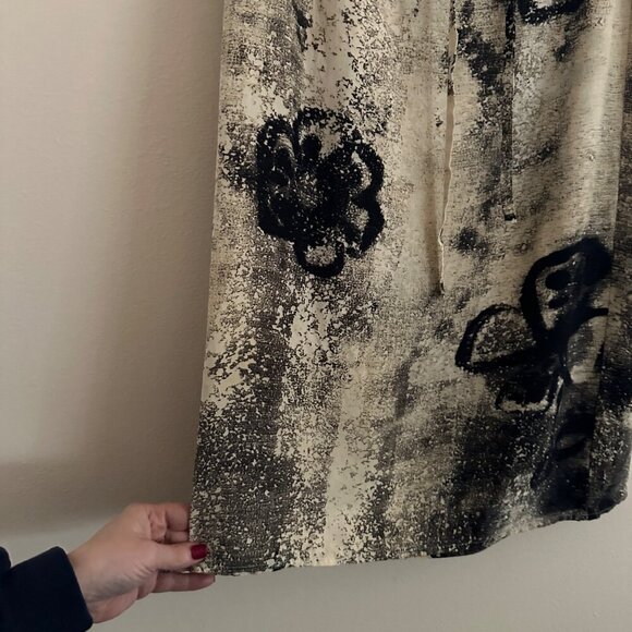 Max Mara Silk Tie Waist Wrap Printed Midi Skirt Womens Size 6 A-line Old Money - Picture 3 of 10